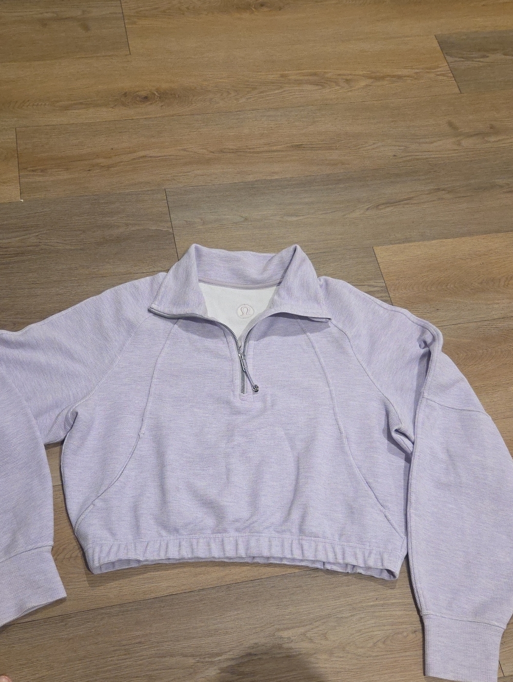 lululemon athletica Waffle Lavender Half-Zip Cropped Sweatshirt